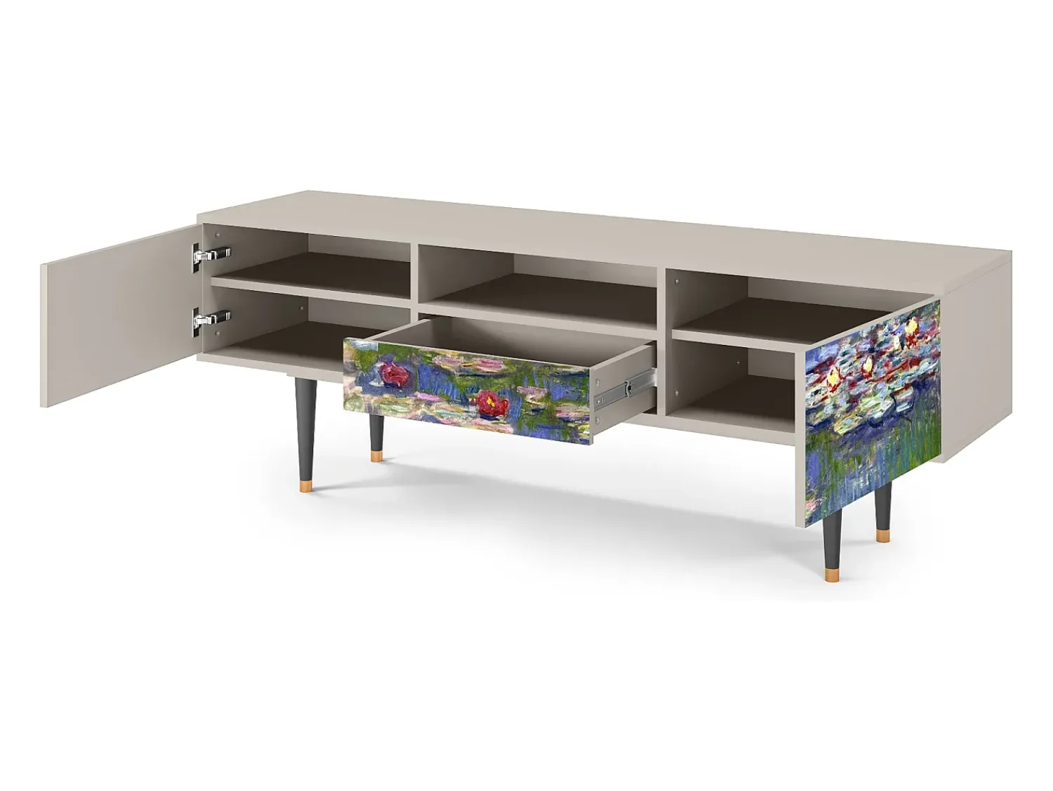 Móvel De Tv* Mueble de TV - 170х59х41 cm - T6 - The water lily pond , Areia Bege