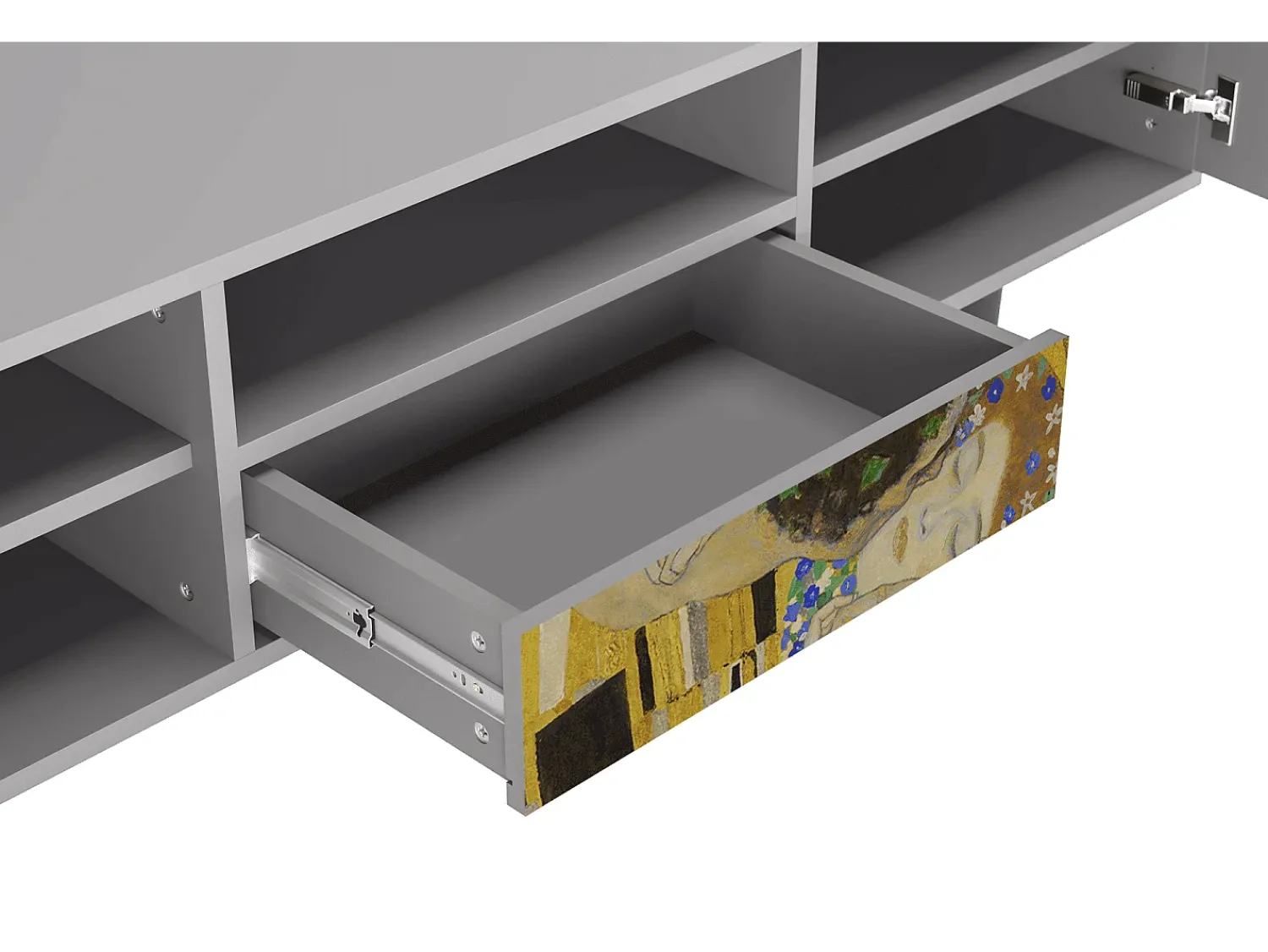 Discount Mueble de TV - 170х59х41 cm - T6 - The Kiss by Klimt , Cinza Cinzento