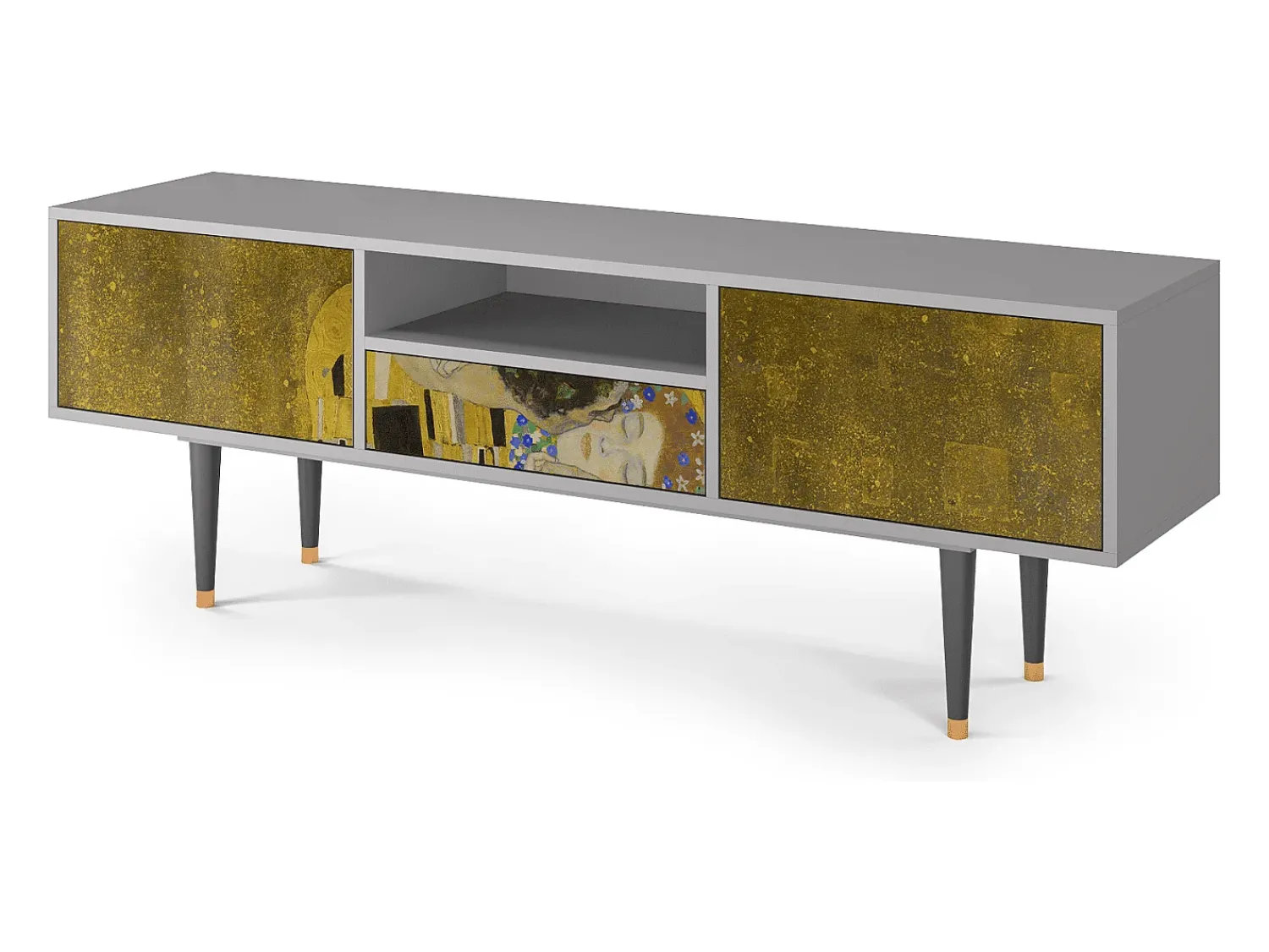 Discount Mueble de TV - 170х59х41 cm - T6 - The Kiss by Klimt , Cinza Cinzento