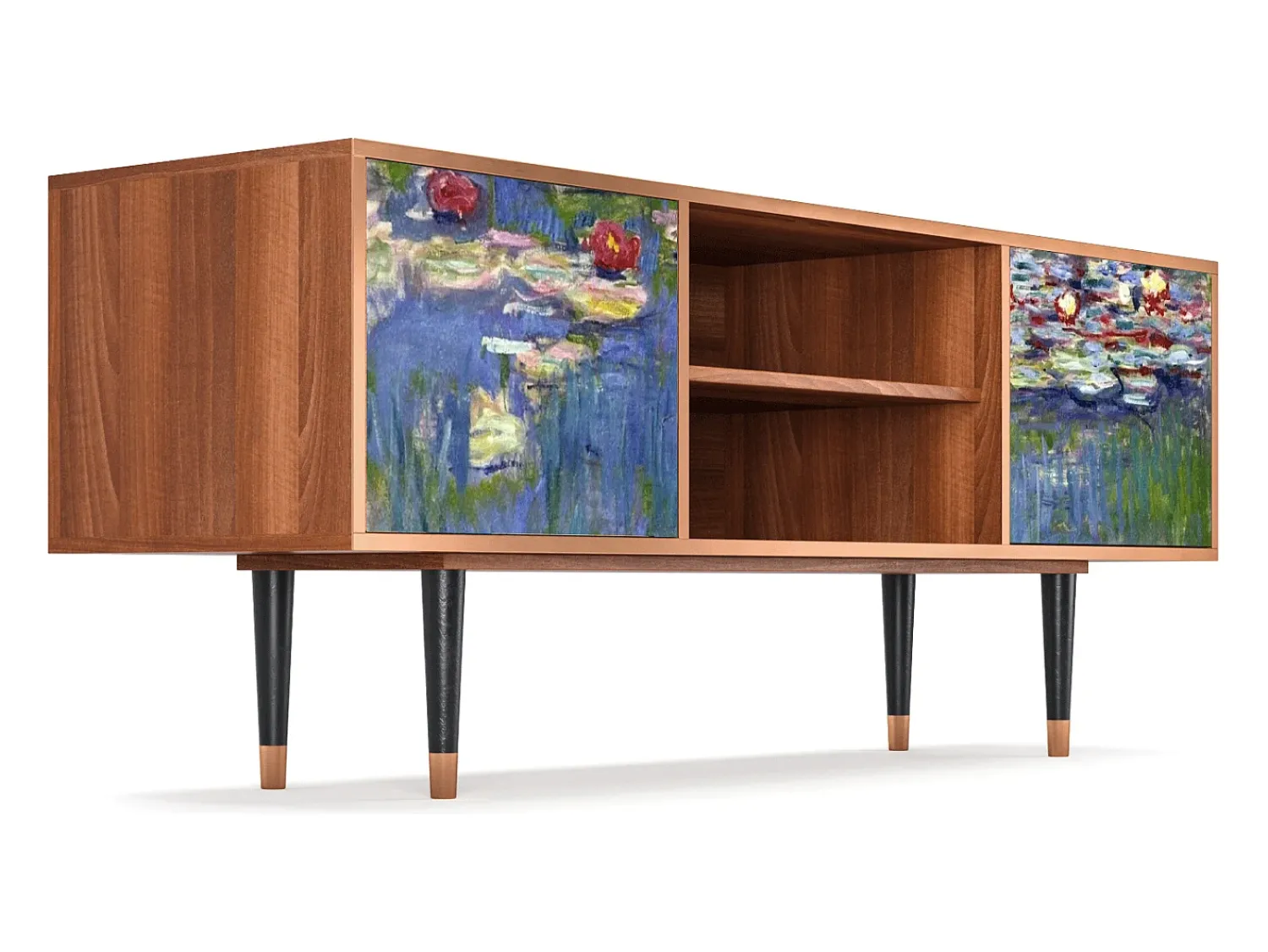 Móvel De Tv* Mueble de TV - 170х69х48 cm - T2 - The water lily pond , Nogueira Castanho