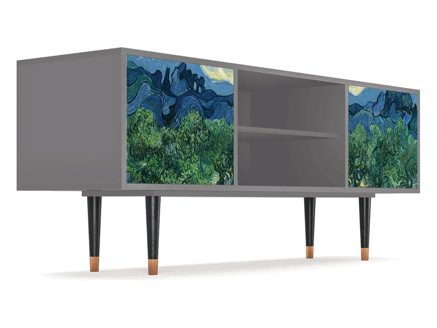 Móvel De Tv| Mueble de TV - 170х69х48 cm - T2 - The Oil Trees, Cinza Cinzento