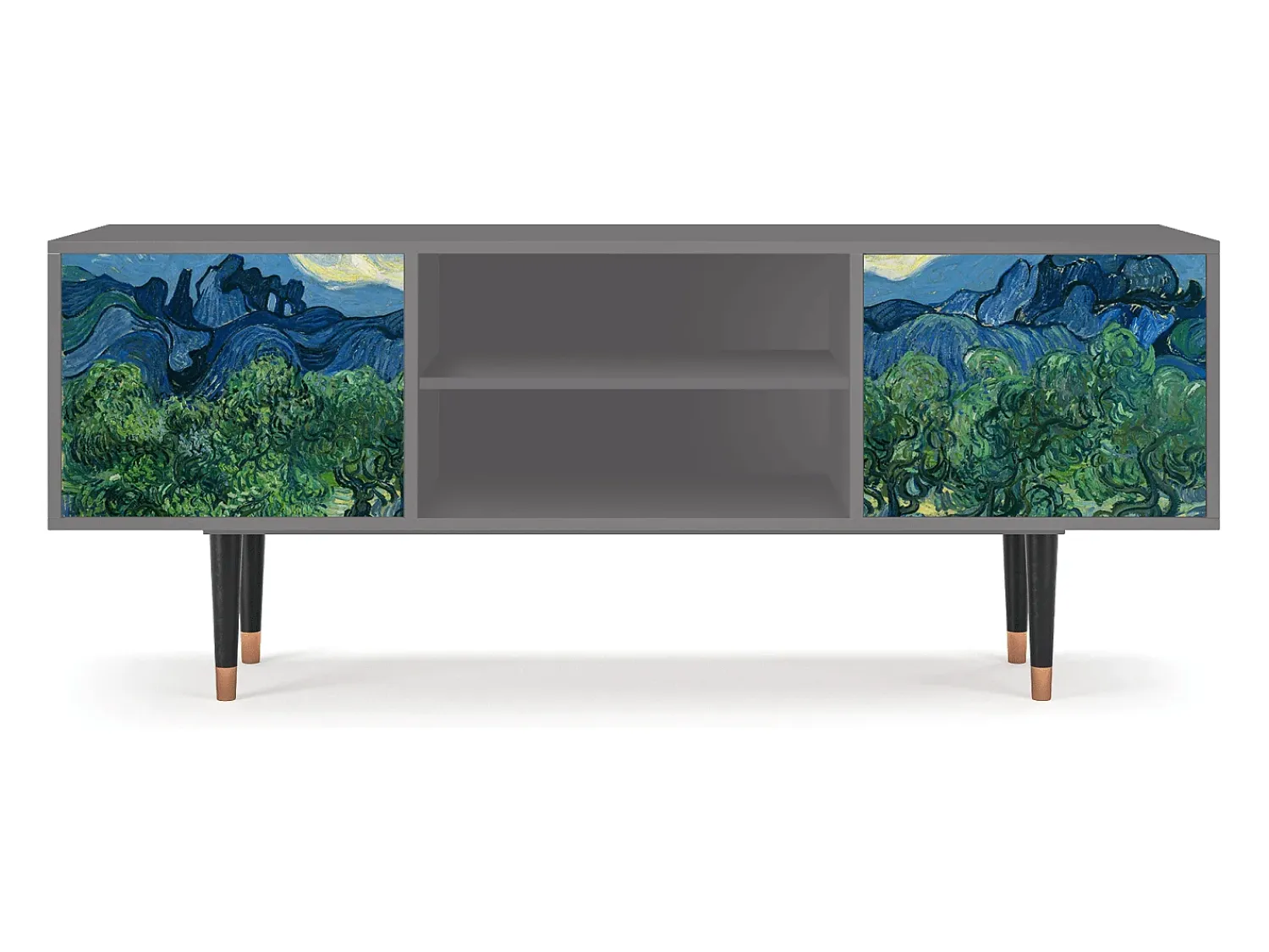 Móvel De Tv| Mueble de TV - 170х69х48 cm - T2 - The Oil Trees, Cinza Cinzento