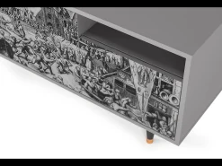 Hot Mueble de TV - 125х56х41 cm - T7 - The Festival of Saint, Cinza Cinzento