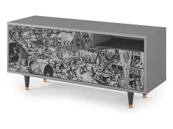 Hot Mueble de TV - 125х56х41 cm - T7 - The Festival of Saint, Cinza Cinzento