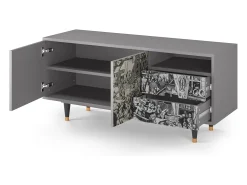 Hot Mueble de TV - 125х56х41 cm - T7 - The Festival of Saint, Cinza Cinzento