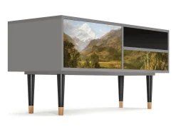 Móvel De Tv| Mueble de TV - 115х59х48 cm - T3 - The Heart of the Andes , Cinza Cinzento