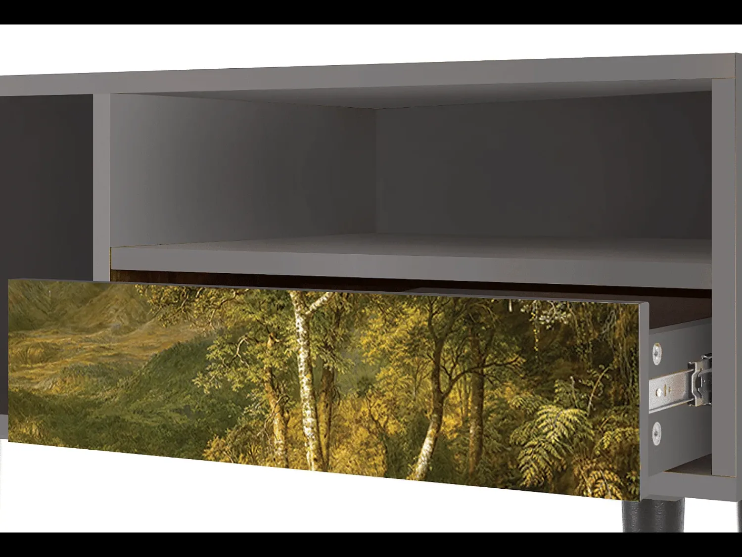 Móvel De Tv| Mueble de TV - 115х59х48 cm - T3 - The Heart of the Andes , Cinza Cinzento