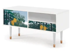 Outlet Mueble de TV - 115х59х48 cm - T3 - The Repast of the Lion, Branco Bege