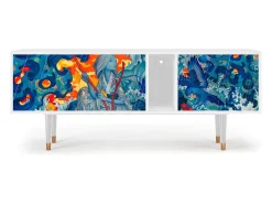 Móvel De Tv| Mueble de TV - 170х69х48 cm - T1 - The Girl - James Jean, Branco Bege