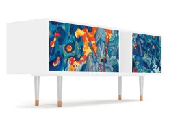 Móvel De Tv| Mueble de TV - 170х69х48 cm - T1 - The Girl - James Jean, Branco Bege