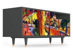 Móvel De Tv| Mueble de TV - 125х56х41 cm - T7 - The Turning Road, Antracite Cinza antracite