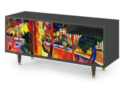 Móvel De Tv| Mueble de TV - 125х56х41 cm - T7 - The Turning Road, Antracite Cinza antracite