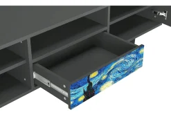 Móvel De Tv| Mueble de TV - 170х59х41 cm - T6 - The Starry Night , Antracite Cinza antracite