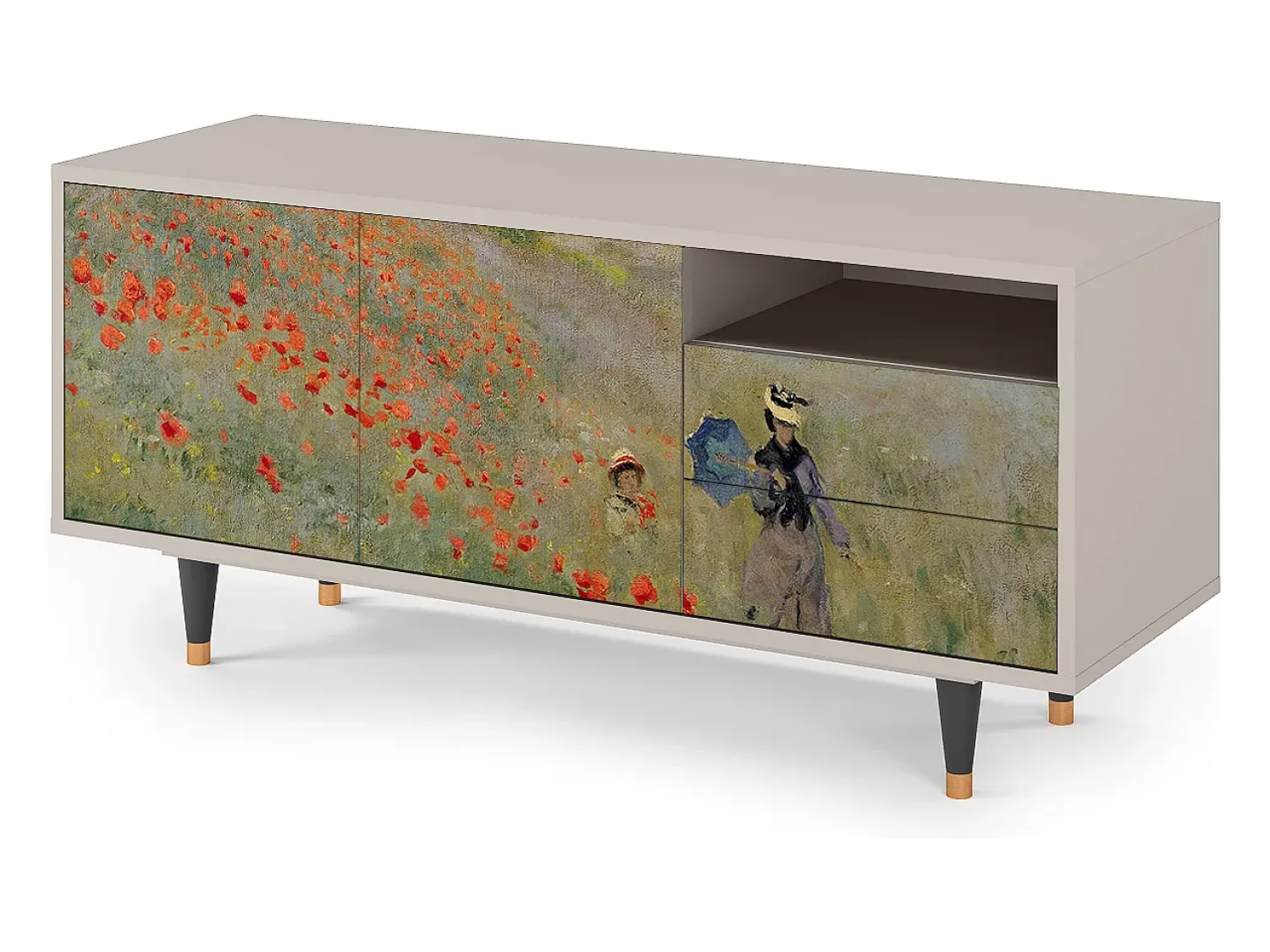 Mueble de TV - 125х56х41 cm - T7 - The Poppy Field , Areia^ Móvel De Tv
