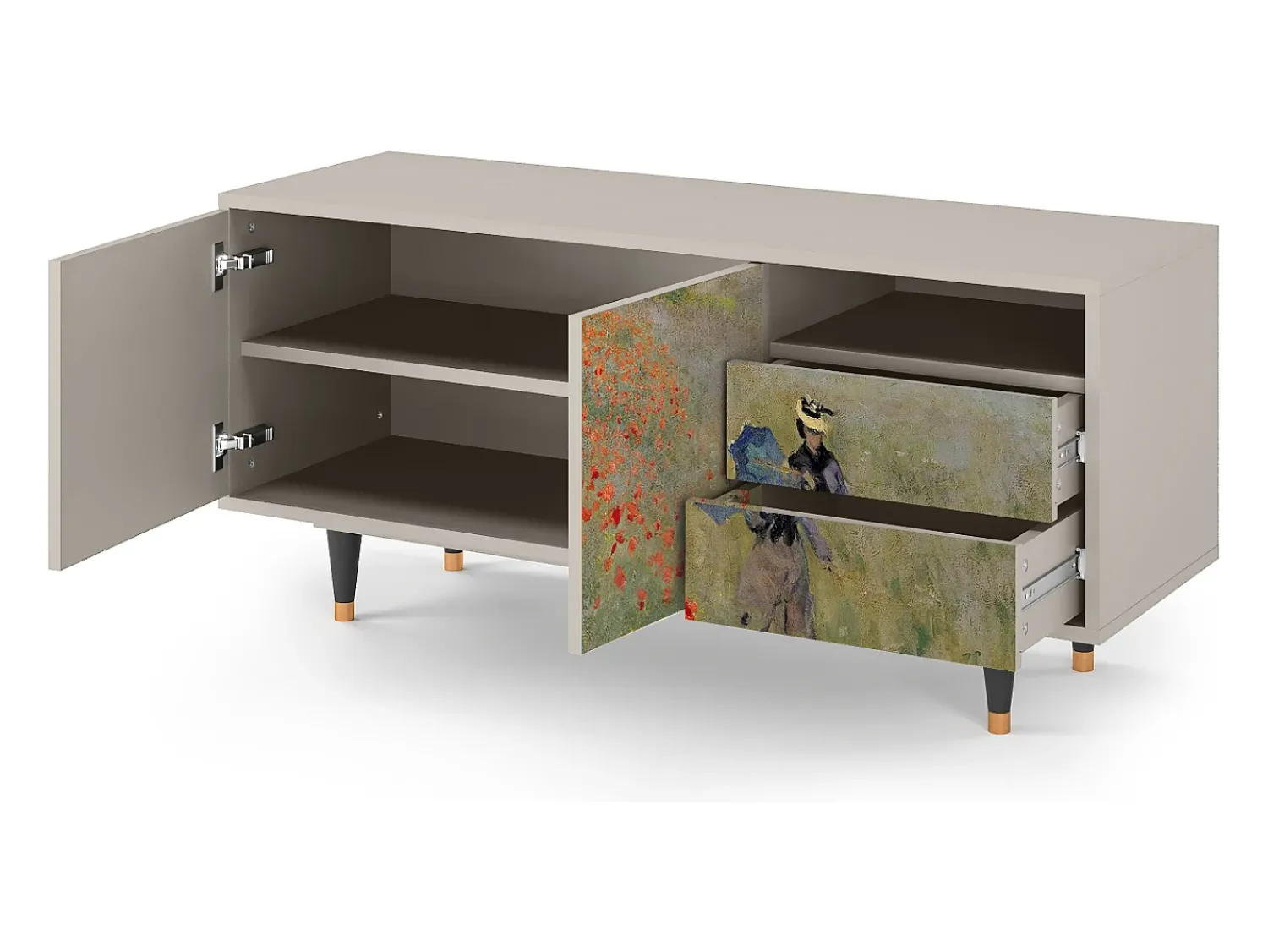 Mueble de TV - 125х56х41 cm - T7 - The Poppy Field , Areia^ Móvel De Tv