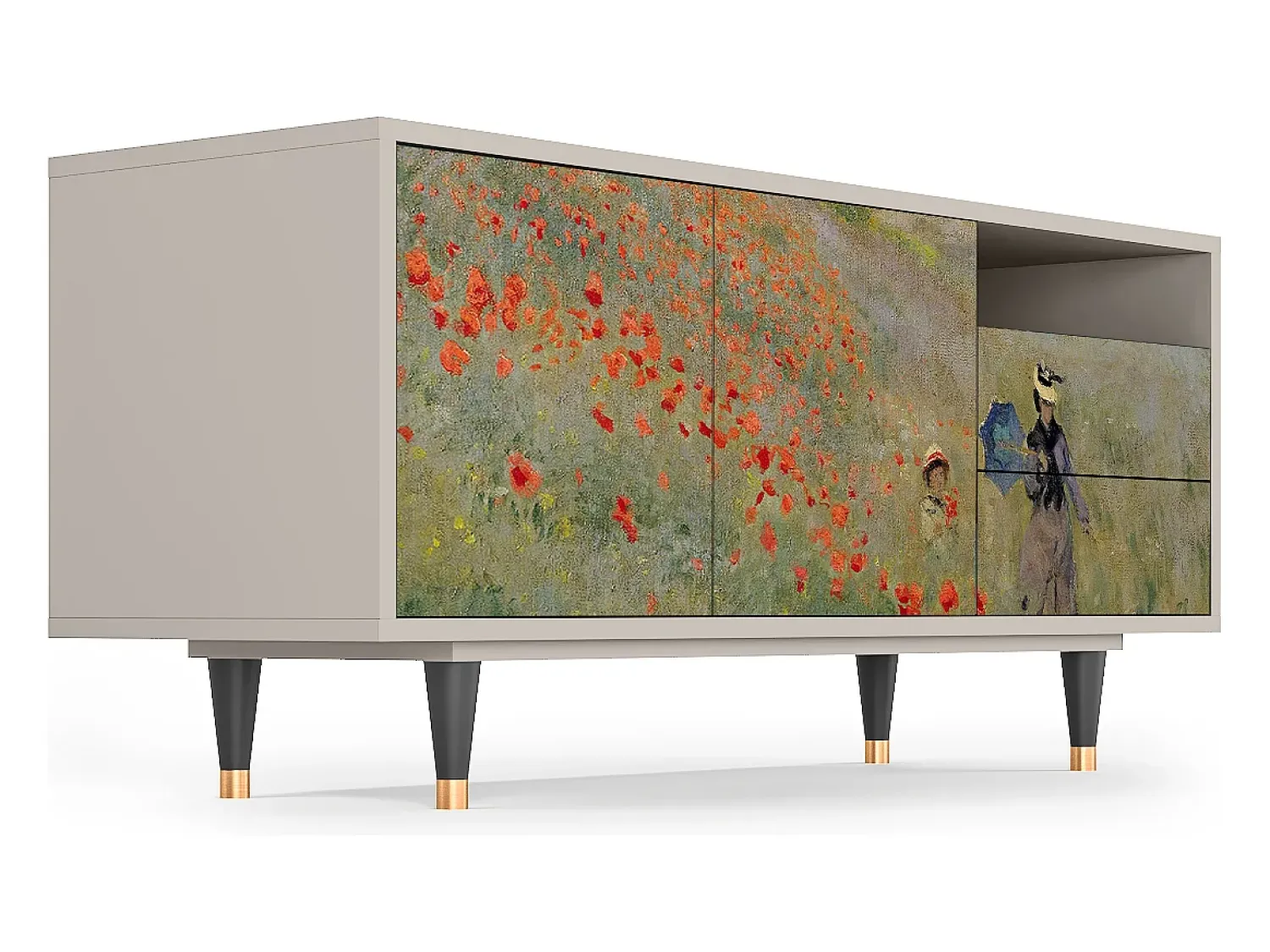 Mueble de TV - 125х56х41 cm - T7 - The Poppy Field , Areia^ Móvel De Tv