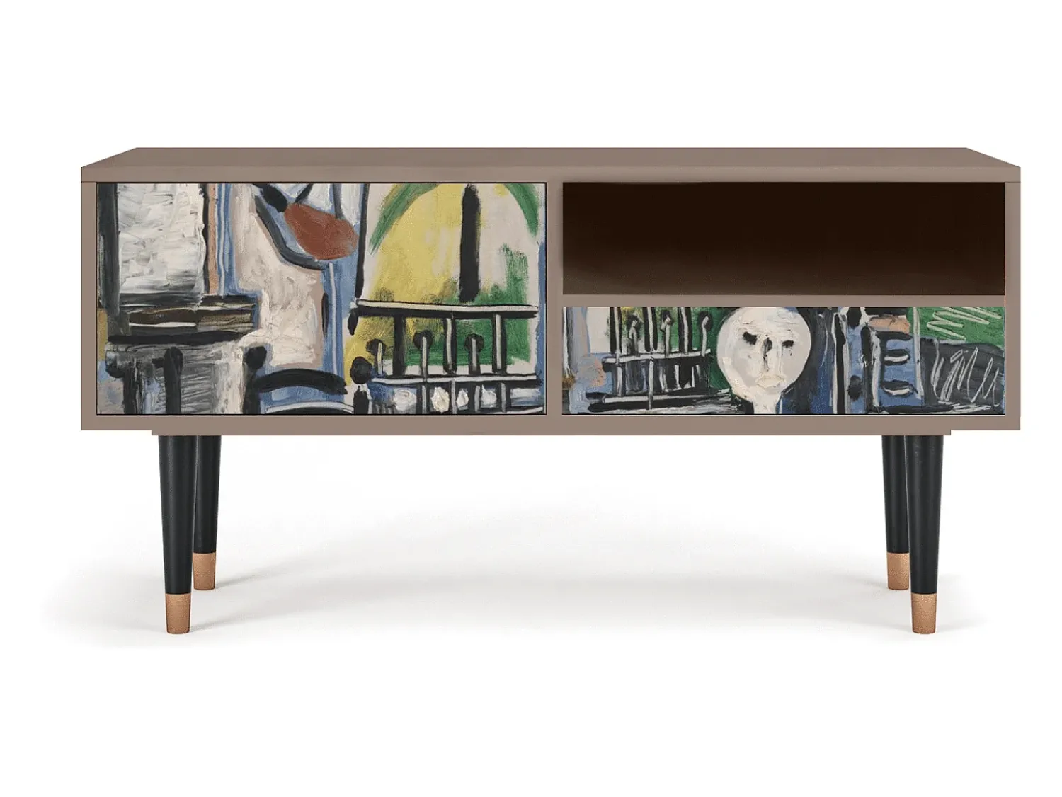 Clearance Mueble de TV - 115х59х48 cm - T3 - The Studio , Latte Bege