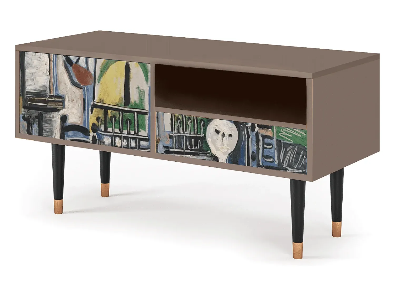 Clearance Mueble de TV - 115х59х48 cm - T3 - The Studio , Latte Bege