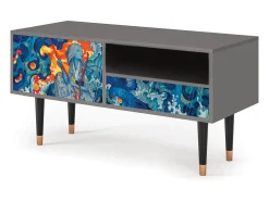 Móvel De Tv| Mueble de TV - 115х59х48 cm - T3 - The Girl - James Jean, Cinza Cinzento