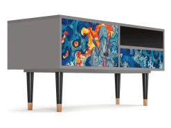 Móvel De Tv| Mueble de TV - 115х59х48 cm - T3 - The Girl - James Jean, Cinza Cinzento