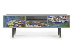 Móvel De Tv| Mueble de TV - 170х59х41 cm - T6 - The water lily pond , Cinza Cinzento
