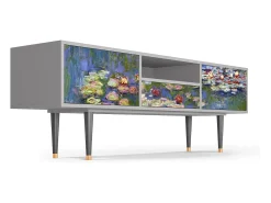 Móvel De Tv| Mueble de TV - 170х59х41 cm - T6 - The water lily pond , Cinza Cinzento