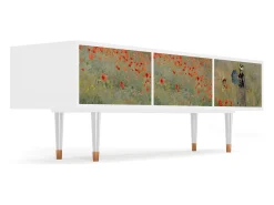 Móvel De Tv* Mueble de TV - 170х59х48 cm - T4 - The Poppy Field , Branco Bege