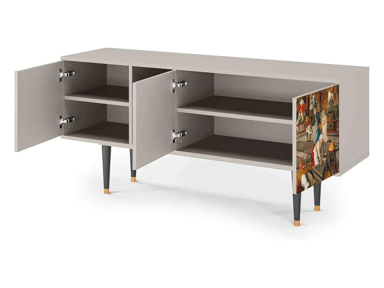 Outlet Mueble de TV - 150х69х41 cm - T5 - The Younger - Spring, Areia Bege