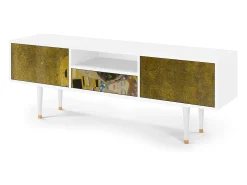 Móvel De Tv* Mueble de TV - 170х59х41 cm - T6 - The Kiss by Klimt , Branco Bege