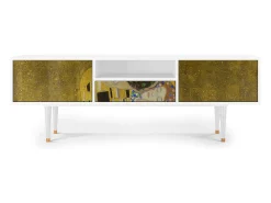 Móvel De Tv* Mueble de TV - 170х59х41 cm - T6 - The Kiss by Klimt , Branco Bege