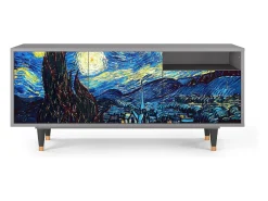 Mueble de TV - 125х56х41 cm - T7 - The Starry Night , Cinza^ Móvel De Tv