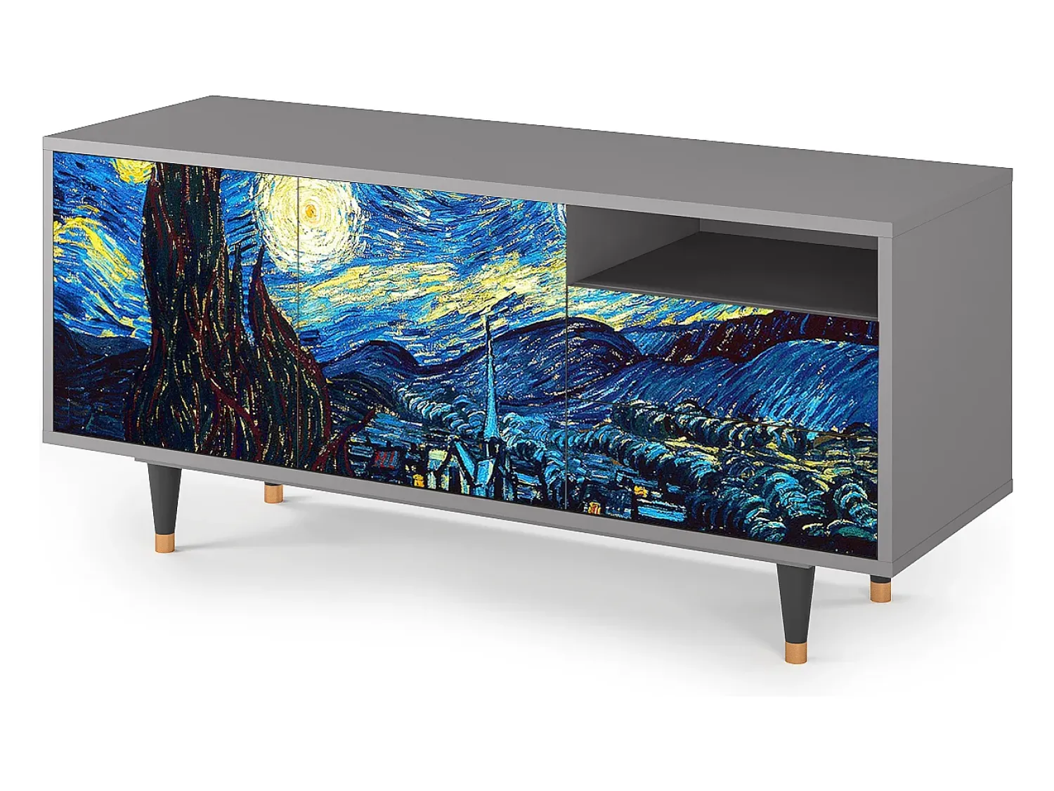 Mueble de TV - 125х56х41 cm - T7 - The Starry Night , Cinza^ Móvel De Tv