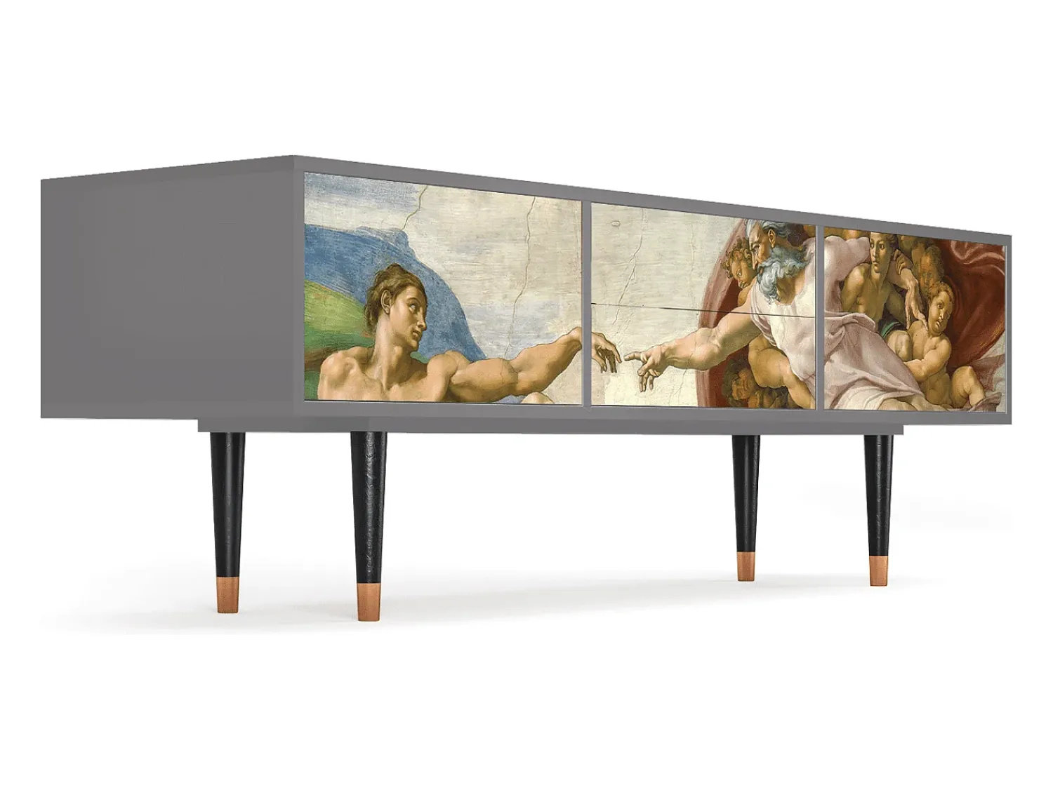 Mueble de TV - 170х59х48 cm - T4 - The Creation of Adam, Cinza^ Móvel De Tv