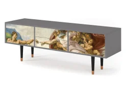 Mueble de TV - 170х59х48 cm - T4 - The Creation of Adam, Cinza^ Móvel De Tv