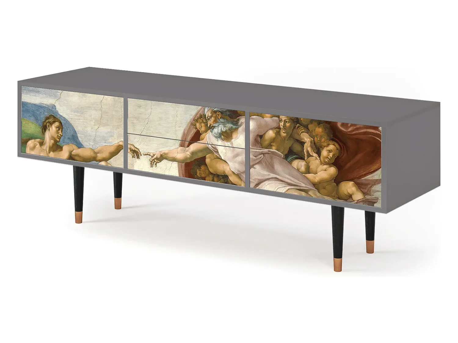 Mueble de TV - 170х59х48 cm - T4 - The Creation of Adam, Cinza^ Móvel De Tv
