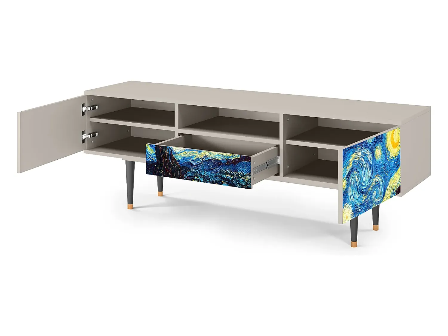 Móvel De Tv| Mueble de TV - 170х59х41 cm - T6 - The Starry Night , Areia Bege