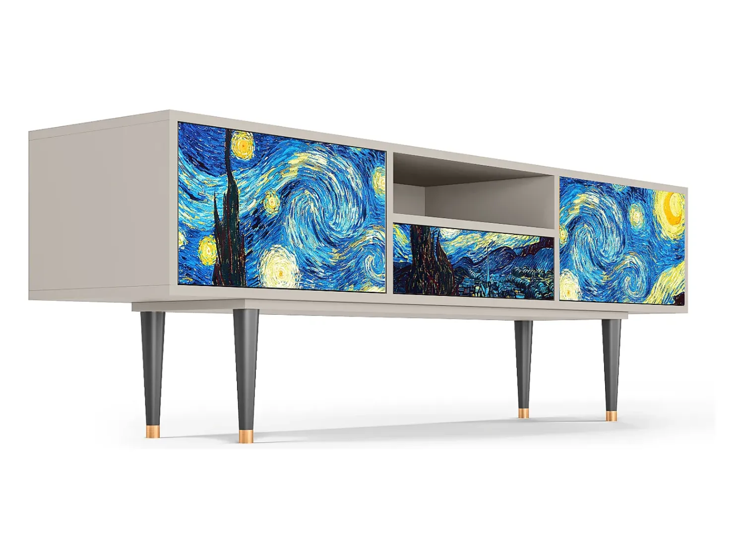 Móvel De Tv| Mueble de TV - 170х59х41 cm - T6 - The Starry Night , Areia Bege