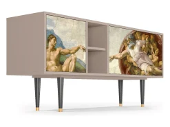 Hot Mueble de TV - 150х69х41 cm - T5 - The Creation of Adam, Latte Bege