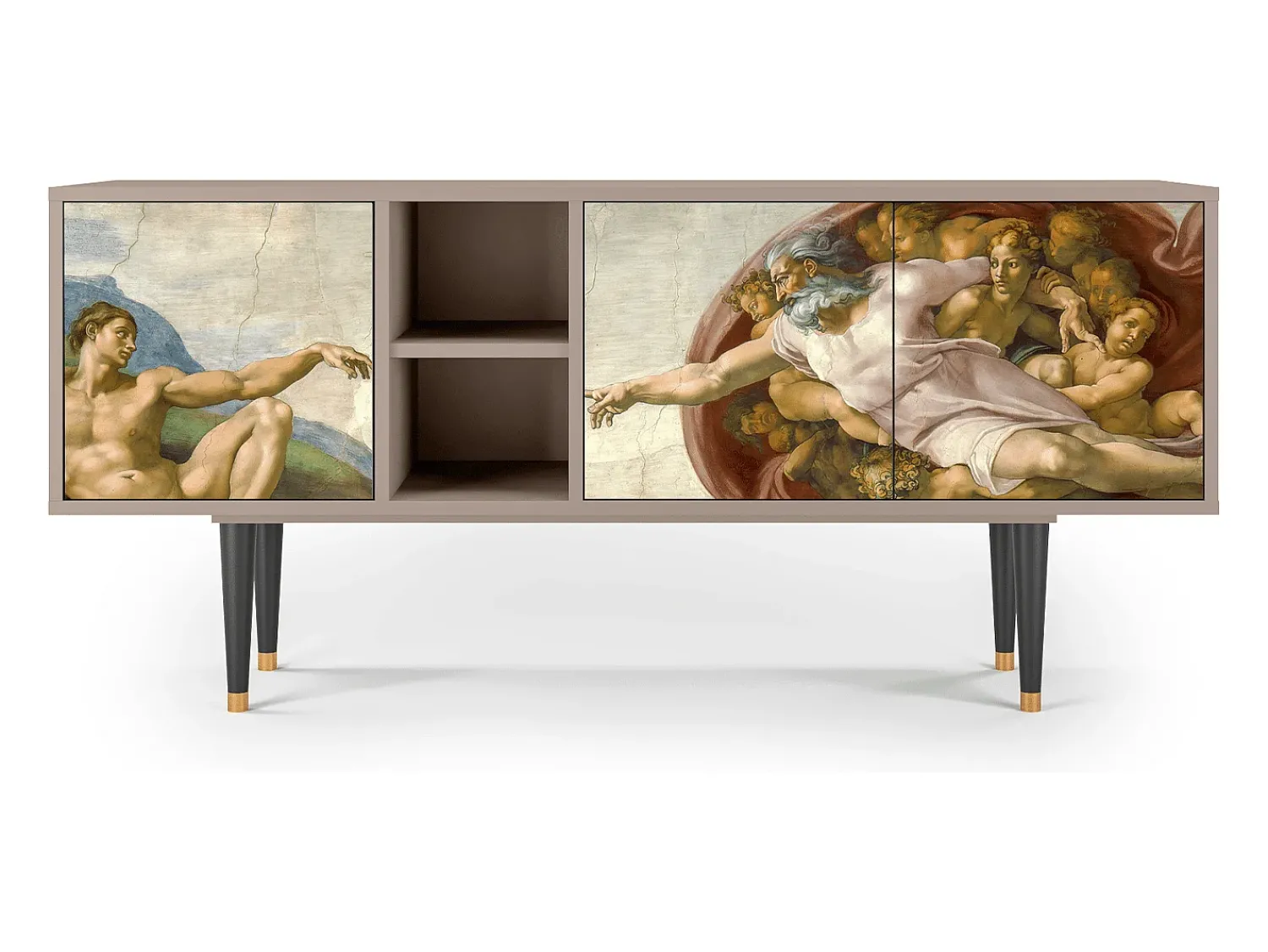 Hot Mueble de TV - 150х69х41 cm - T5 - The Creation of Adam, Latte Bege