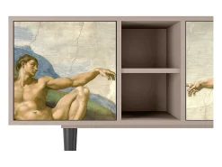Hot Mueble de TV - 150х69х41 cm - T5 - The Creation of Adam, Latte Bege