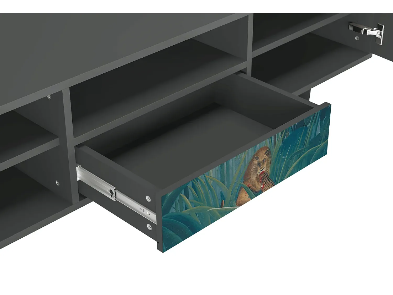 New Mueble de TV - 170х59х41 cm - T6 - The Repast of the Lion, Antracite Cinza antracite