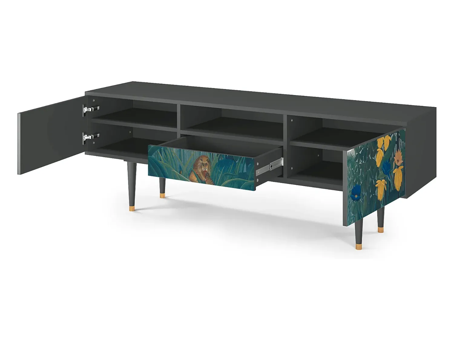 New Mueble de TV - 170х59х41 cm - T6 - The Repast of the Lion, Antracite Cinza antracite