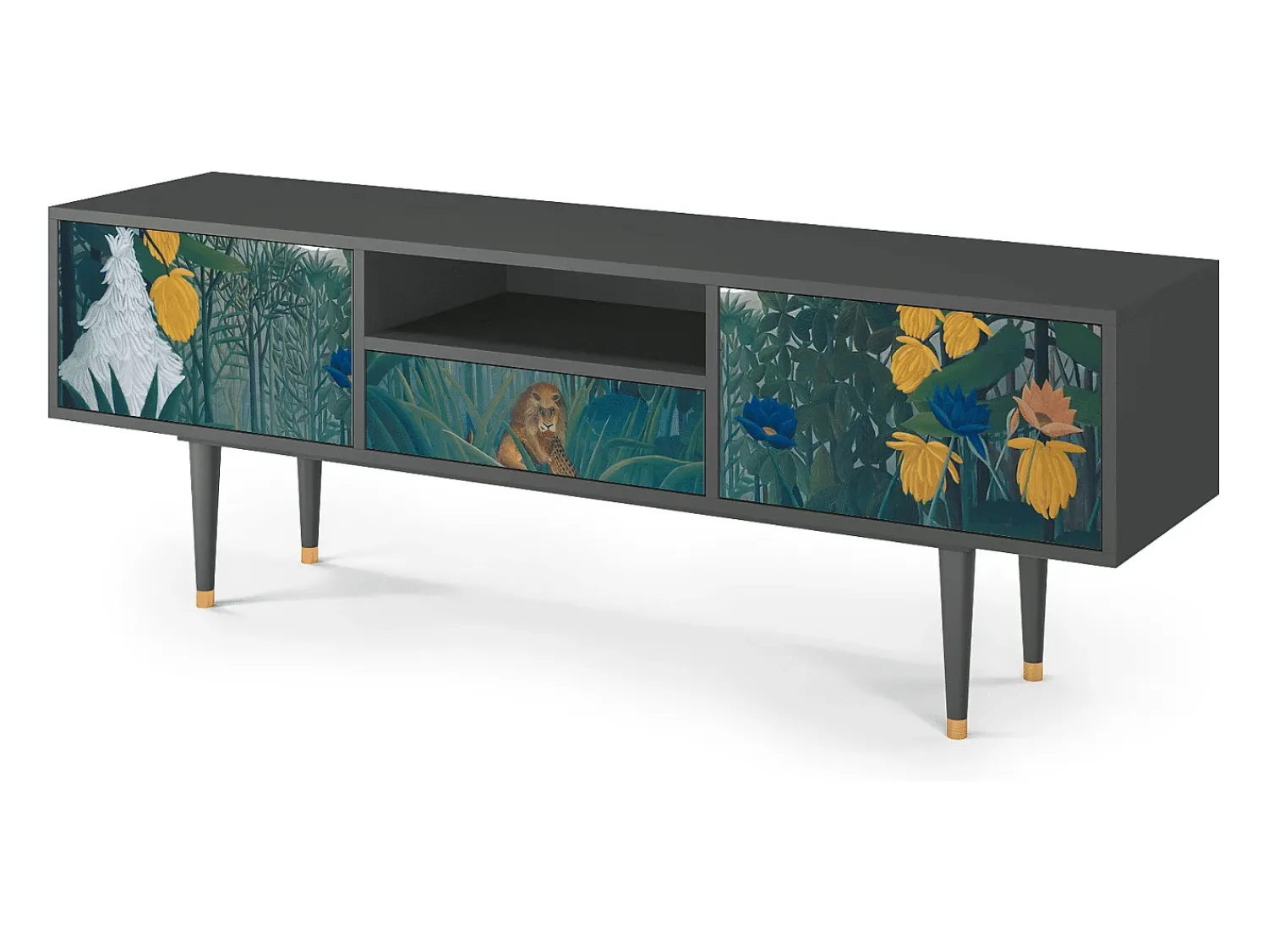 New Mueble de TV - 170х59х41 cm - T6 - The Repast of the Lion, Antracite Cinza antracite