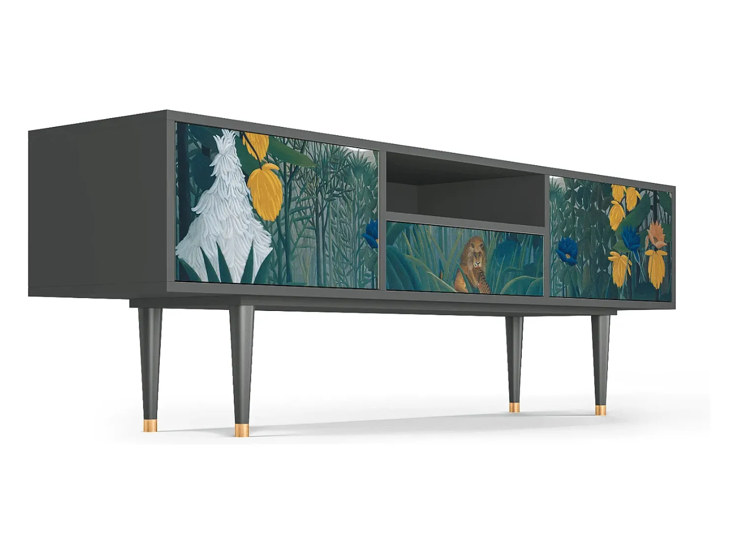 New Mueble de TV - 170х59х41 cm - T6 - The Repast of the Lion, Antracite Cinza antracite