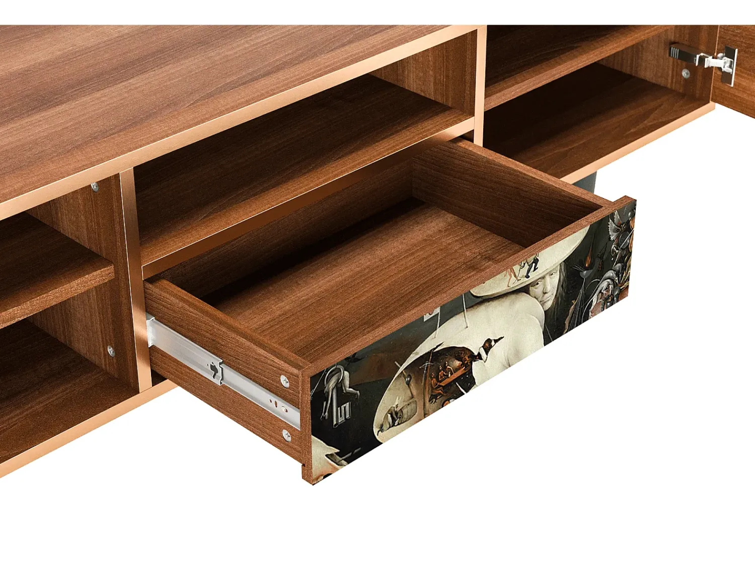 Clearance Mueble de TV - 170х59х41 cm - T6 - The Garden 2, Nogueira Castanho