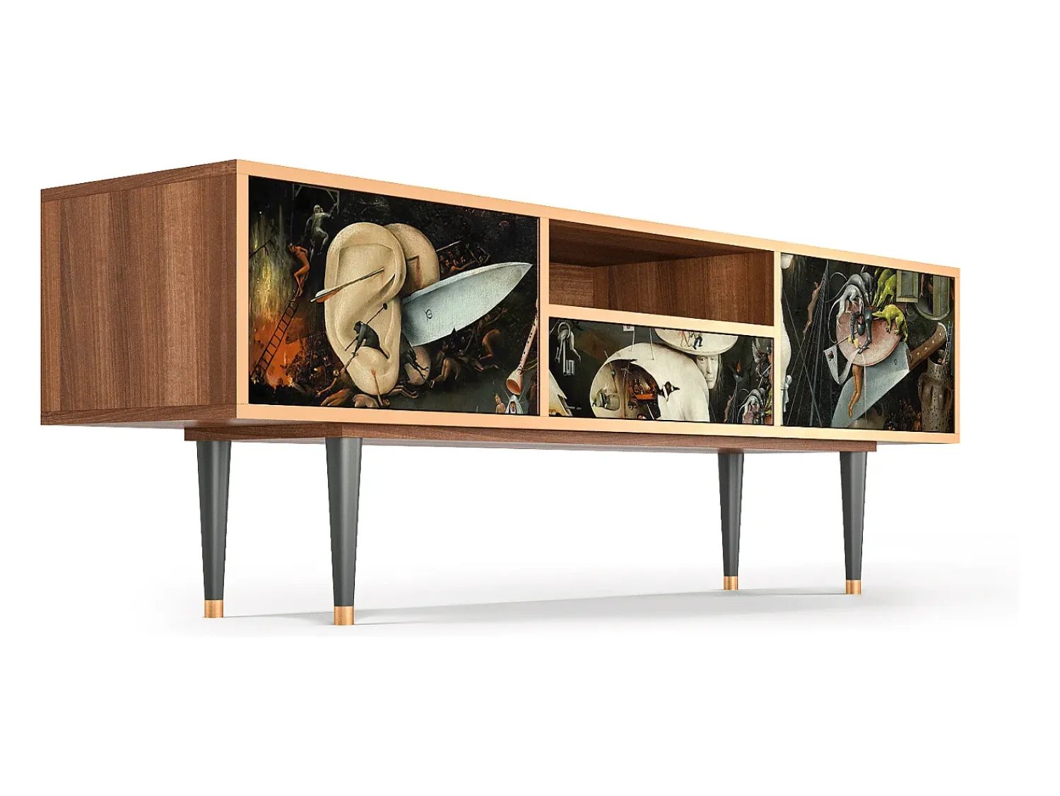 Clearance Mueble de TV - 170х59х41 cm - T6 - The Garden 2, Nogueira Castanho