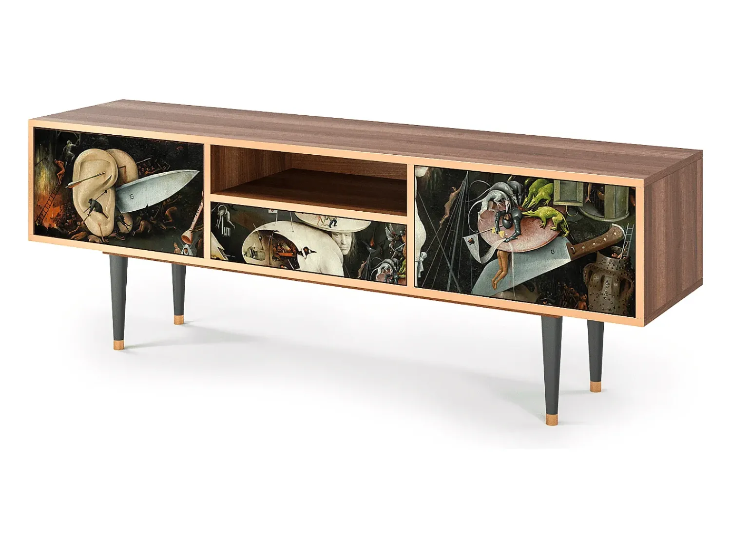 Clearance Mueble de TV - 170х59х41 cm - T6 - The Garden 2, Nogueira Castanho