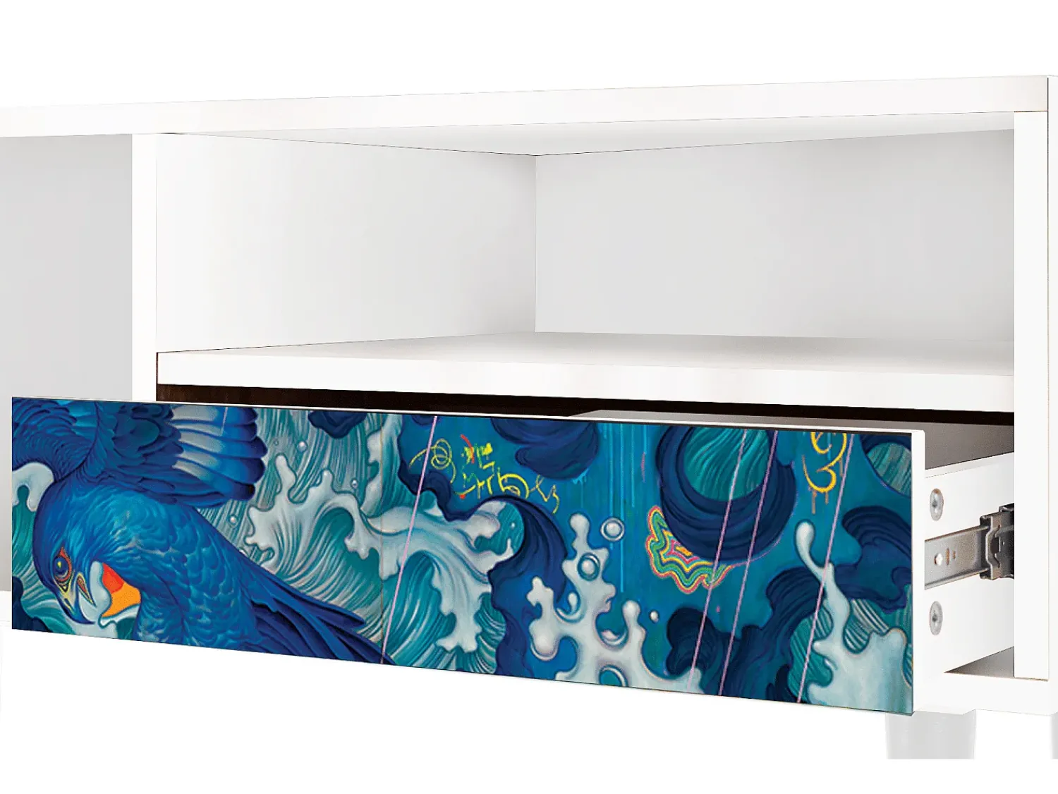 Mueble de TV - 115х59х48 cm - T3 - The Girl - James Jean, Branco^ Móvel De Tv