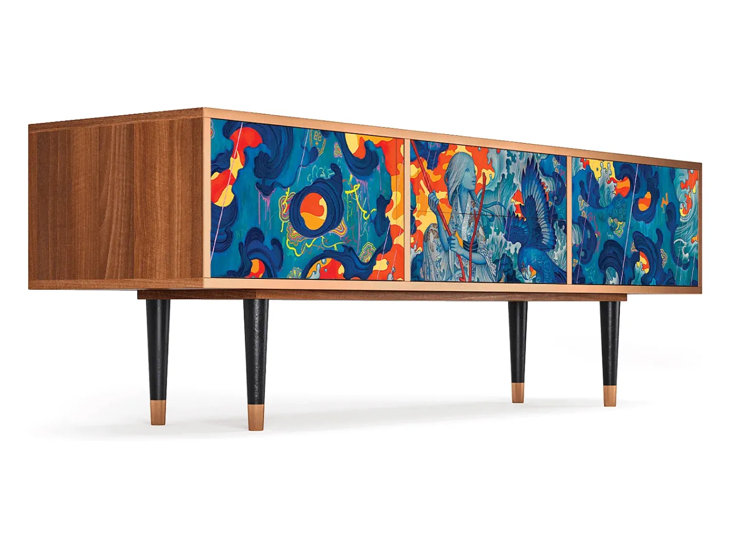 Mueble de TV - 170х59х48 cm - T4 - The Girl - James Jean, Nogueira^ Móvel De Tv