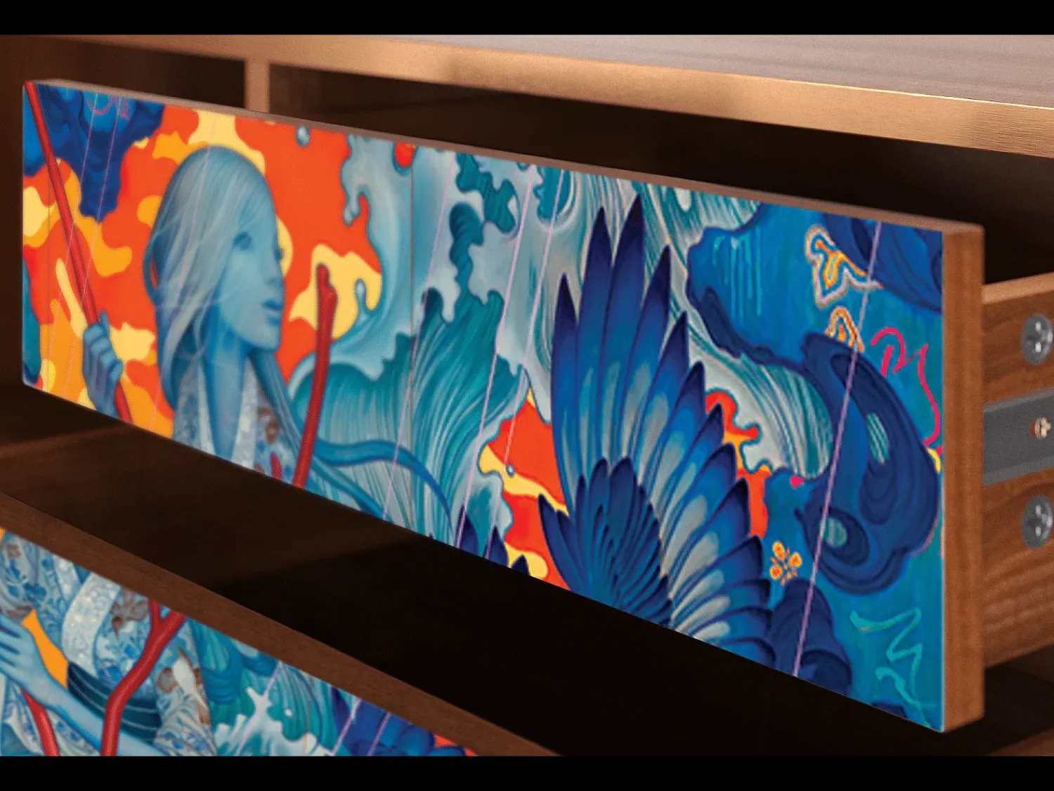 Mueble de TV - 170х59х48 cm - T4 - The Girl - James Jean, Nogueira^ Móvel De Tv